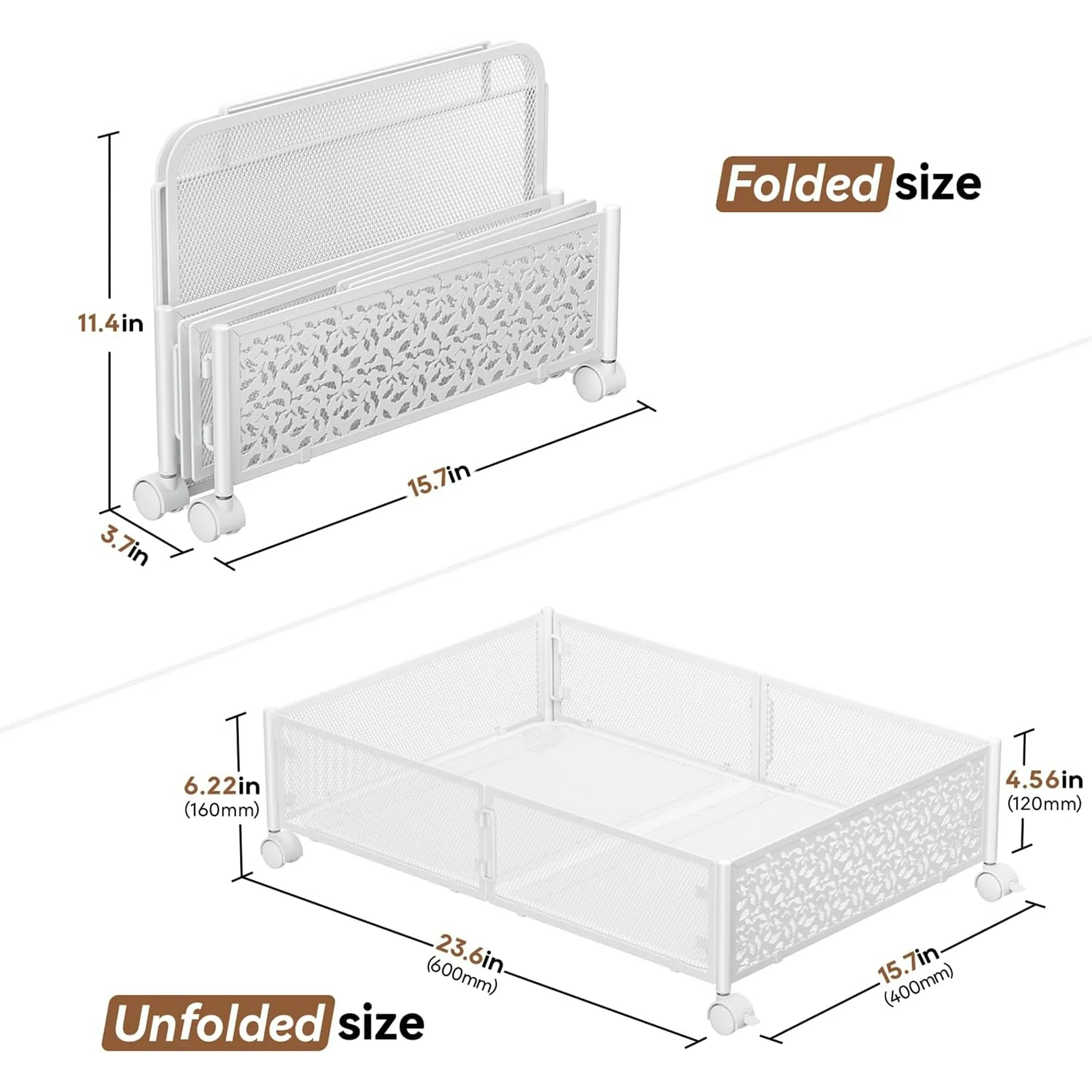 Under Bed Storage, Under the Bed Storage Containers with Wheels, Under Bed Shoe Storage Organizer Drawer for Bedroom Clothes Shoes Blankets -2Pack