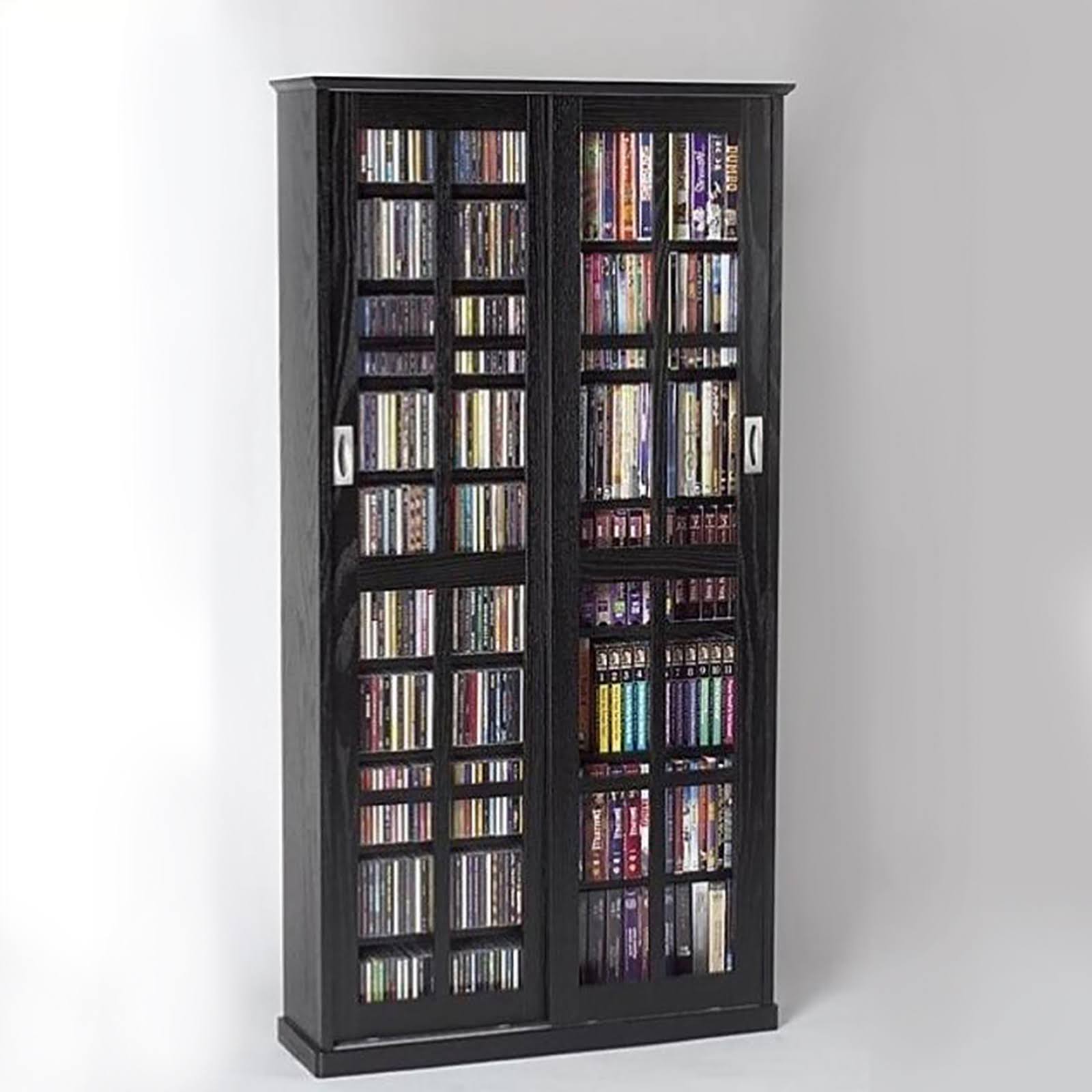 Leslie Dame 62x22 Double Wall Media Storage Cabinet, Espresso