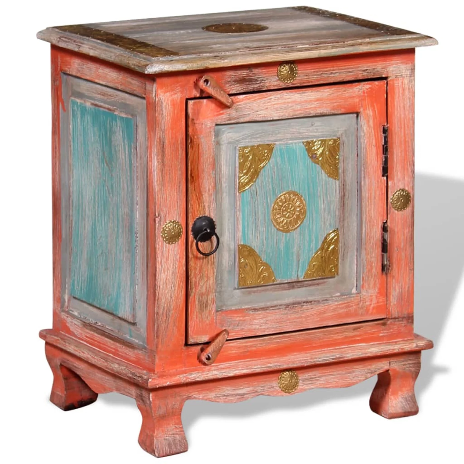 walmeck Nightstand Solid Mango Wood Orange