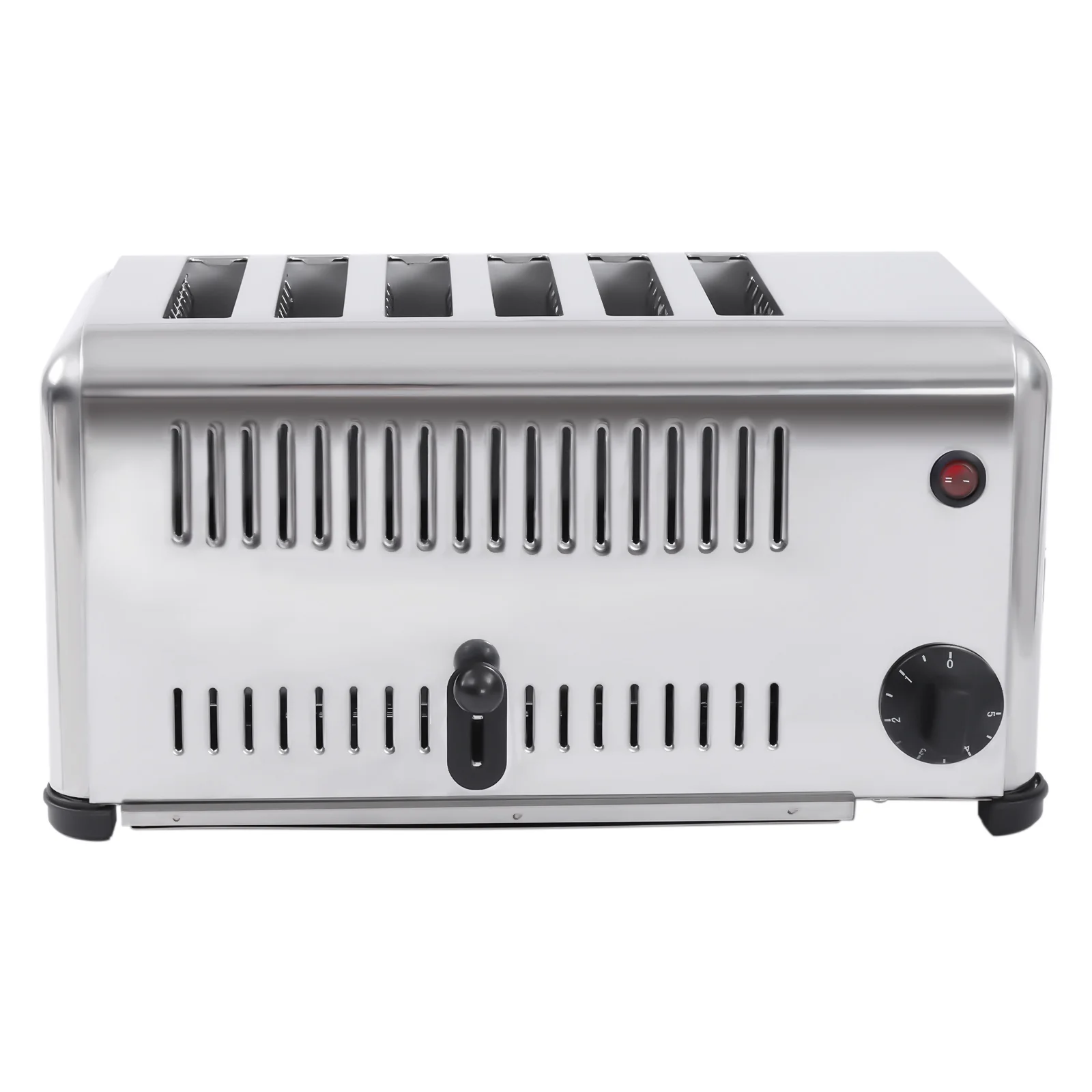 6-Slices Commercial Restaurant Toaster, Stainless Steel Electric Bread Baking Machine for Commercial Home Use Silver 1680W