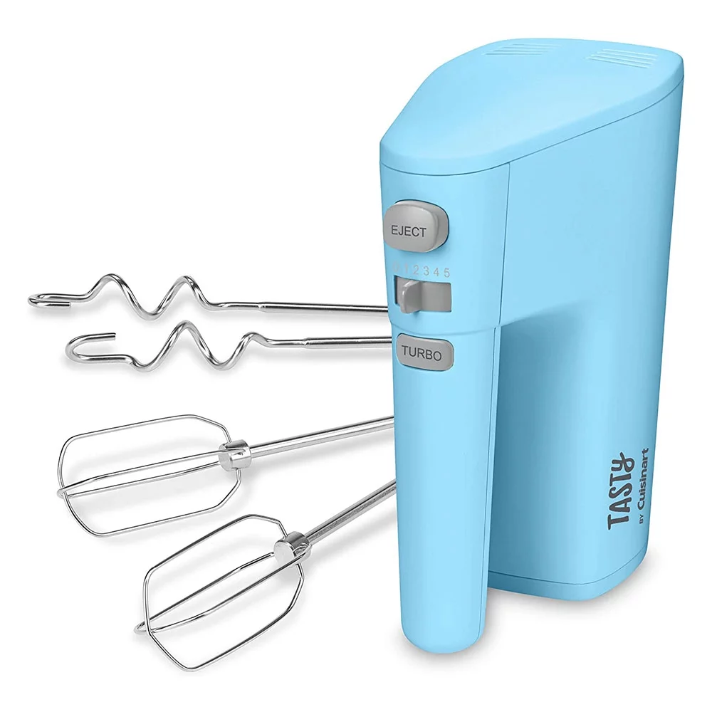 Tasty by Cuisinart Electric 5 Speed Small Kitchen Handheld Food Mixer, Blue