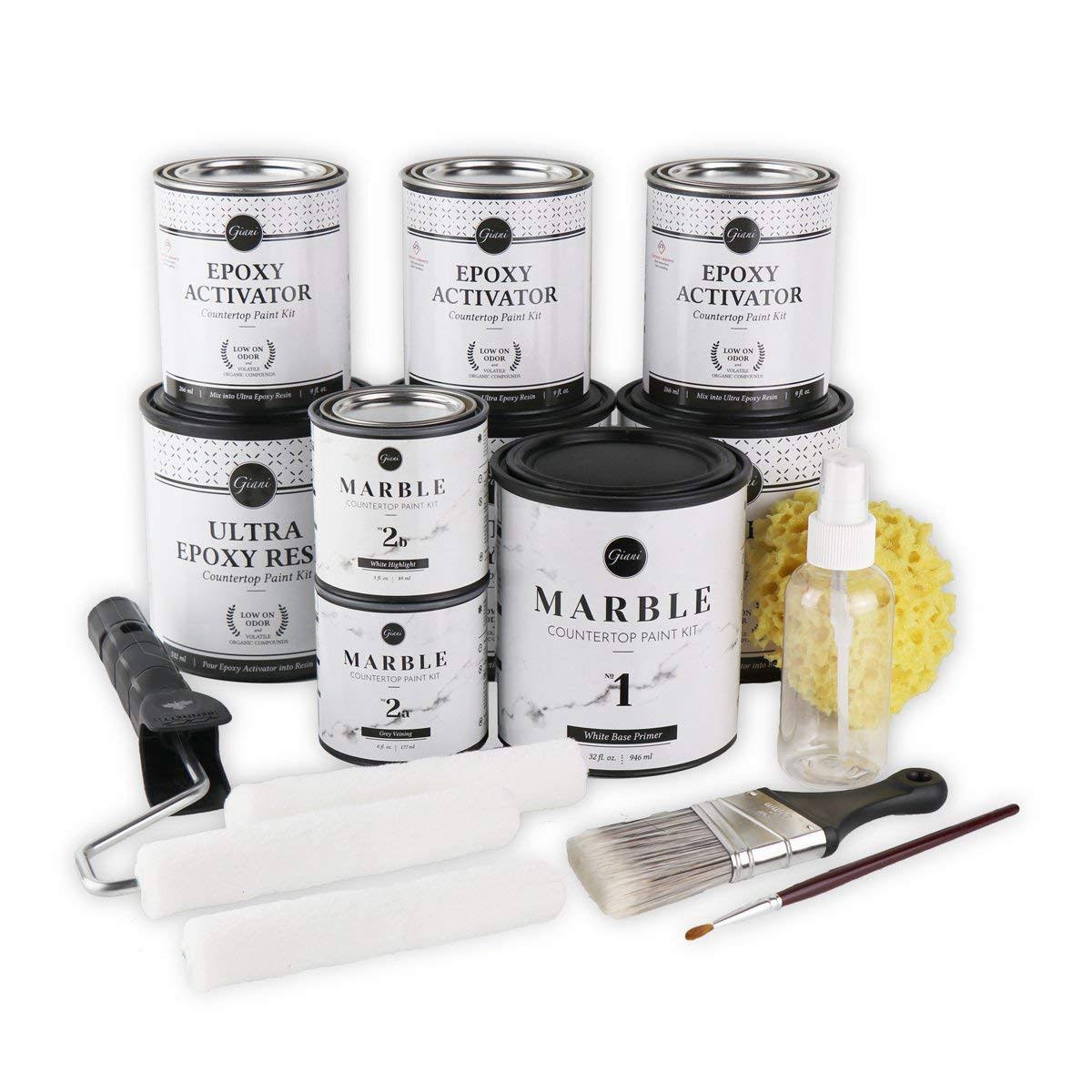Giani Marble Countertop Paint Kit, White