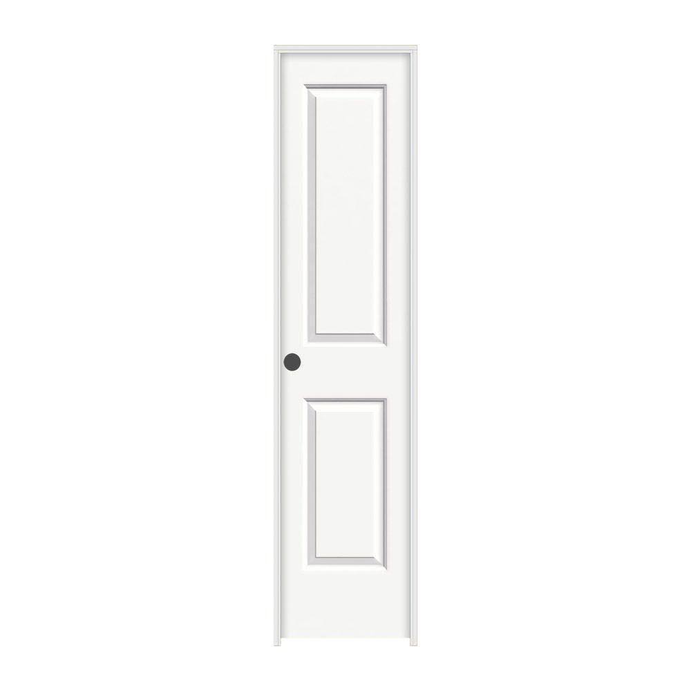 JELD-WEN 18 in. x 80 in. Cambridge White Painted Right-Hand Smooth Solid Core Molded Composite MDF Single Prehung Interior Door