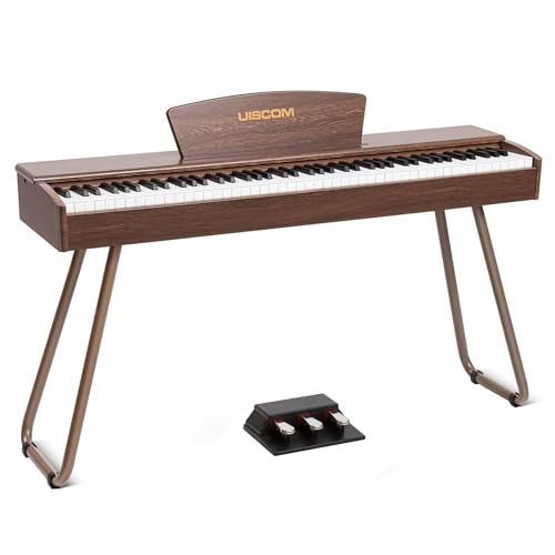 88 Key Weighted Keyboard Piano - Beginner Digital Piano Full Size Multi-Functional Wooden Electric Keyboard with Portable Stand | Power Adapter | Triple Pedal | MIDI Connecting