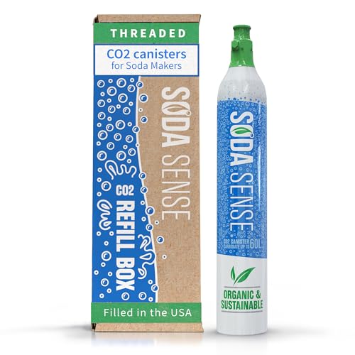 Soda Sense 60L Easy Connect CO2 3 Pack Canister Refill, Compatible w/SodaStream Quick Connect Soda Makers Only [ART, TERRA & DUO]