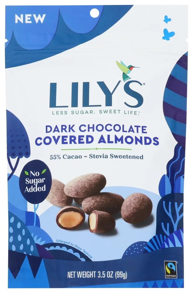 Lily'S Sweets Covred Almond Dark Chocolate Stevia, 3.5 oz Pack Of 12