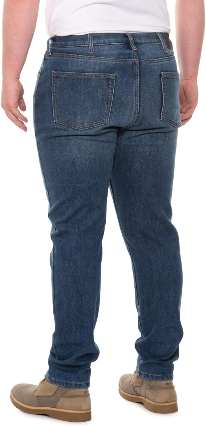 Eddie Bauer Men's Flannel-Lined Flex Jeans, Blue Wash 34W x 32L Regular