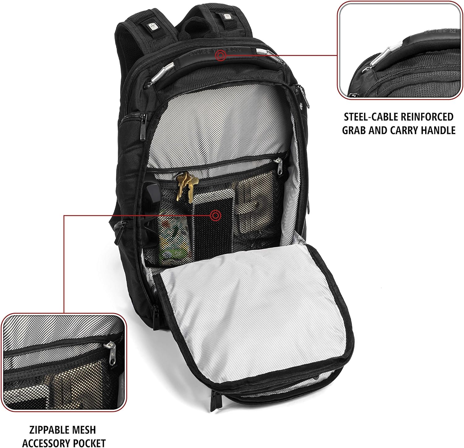 SwissGear 2762 ScanSmart Laptop Backpack, Black, 17-Inch