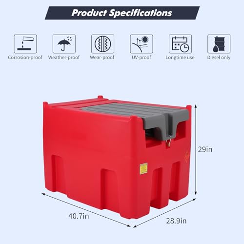 Portable Diesel Tank, 58 Gallon Fuel Tank w/ 12V Electric Fuel Transfer Pump, 10 GPM Diesel Transfer Tank with Auto Fueling Nozzle & 360° Swivel Connector w/ 13.1ft Hose, Black