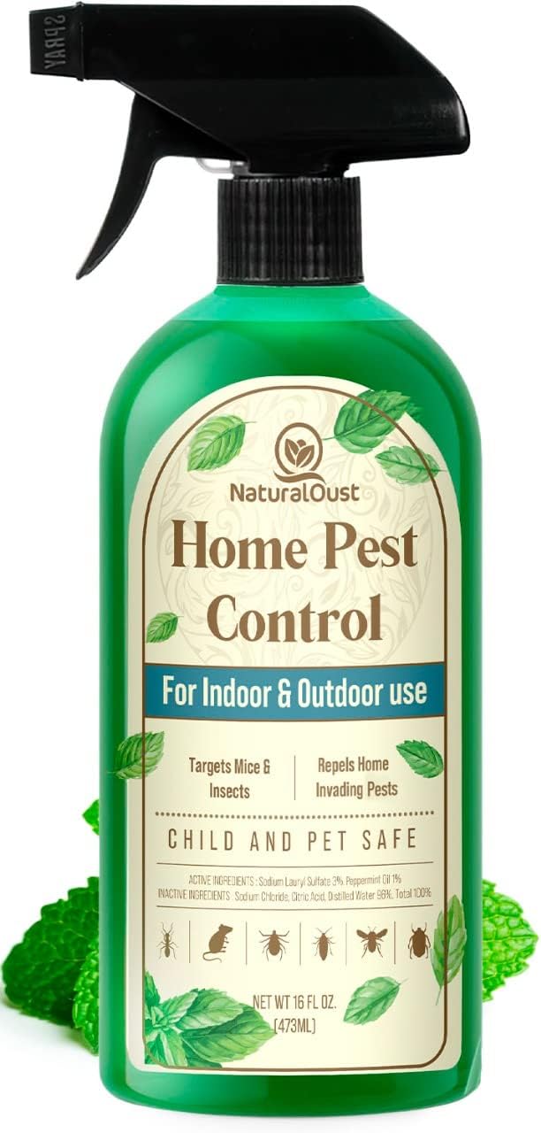 Peppermint Oil Mouse Repellent Spray - Roach Ant Spider Bug Insect Killer - Eco Friendly Pest Control to Repel Mice - Humane Repeller Alternative to Trap