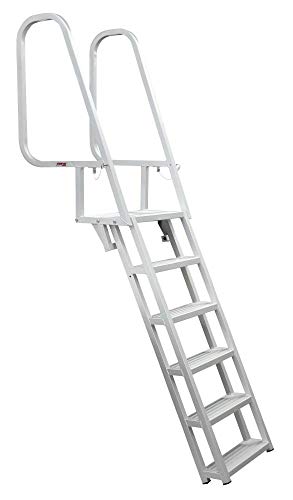 Extreme Max 3005.3913 Deluxe Flip-Up Dock Ladder with Welded Step Assembly - 4-Step