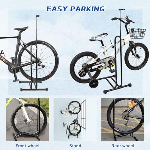 Bike Stand Freestanding Bike Storage Rack Single Parking Rack Floor Stand for Mountain MTB Road Bicycles Indoor Garage Storage & Apartment Fits Bicycle Tires 20