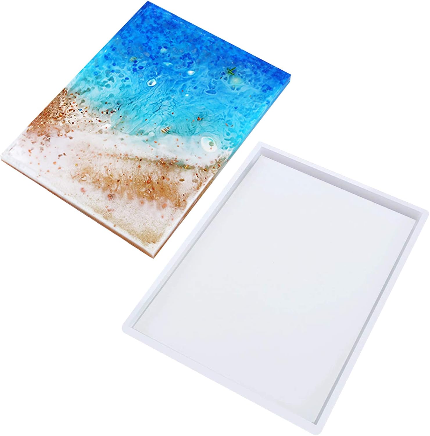 Silicone Tray Molds for Epoxy Resin, Large Epoxy Resin Casting Mold for DIY Crafts Serving Board