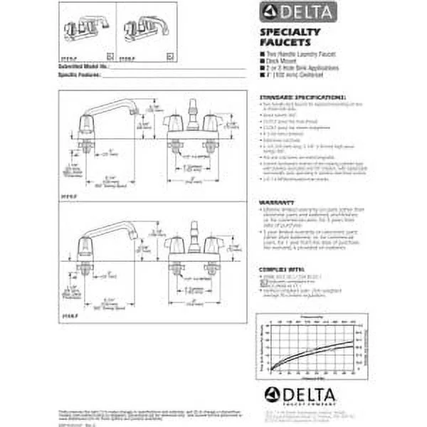 Delta 2123LF Classic Lavatory Faucet with Two Blade Handles, Chrome