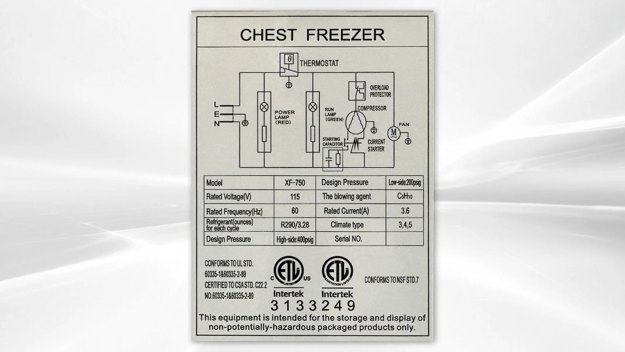 77 in. Commercial Chest Freezer 24 Cu.Ft