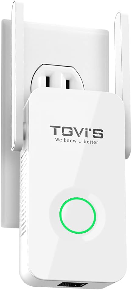 TGVi's WiFi Extender 1200 Mbps,WiFi Extenders Signal Booster for Home,Coverage Up to 3000 sq.ft,WiFi Booster 2.4 & 5GHz Dual Band,WiFi Extender with Ethernet Port,Internet Booster Easy Set Up Pack of 2