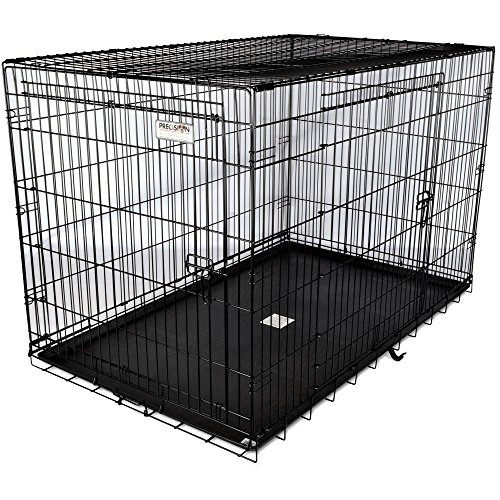 Precision Pet Products Two Door Great Crate Wire Dog Crate, 48 Inch, For Pets 90-125 lbs, With 5-Point Locking System
