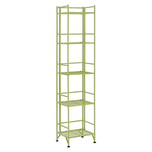 Convenience Concepts Xtra Storage Shelves - 5-Tier Folding Metal Shelving, Modern Shelves for Storage and Display in Living Room, Bathroom, Office, Kitchen, Garage, Cobalt Blue