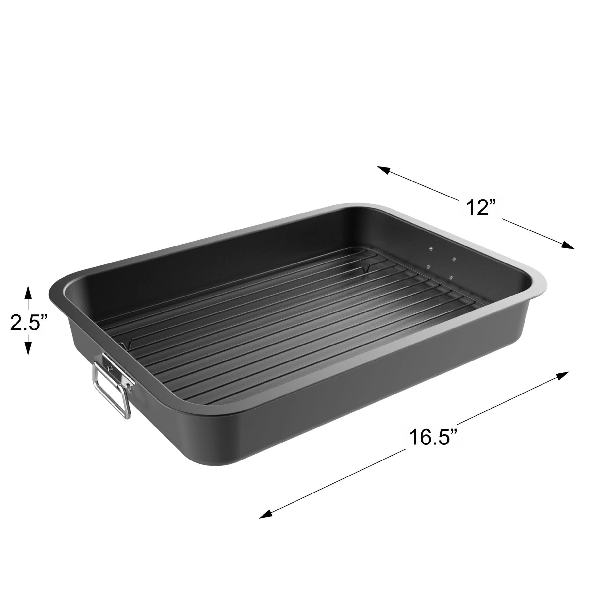 Classic Cuisine Nonstick Oven Roasting Pan with Flat Rack and Tray