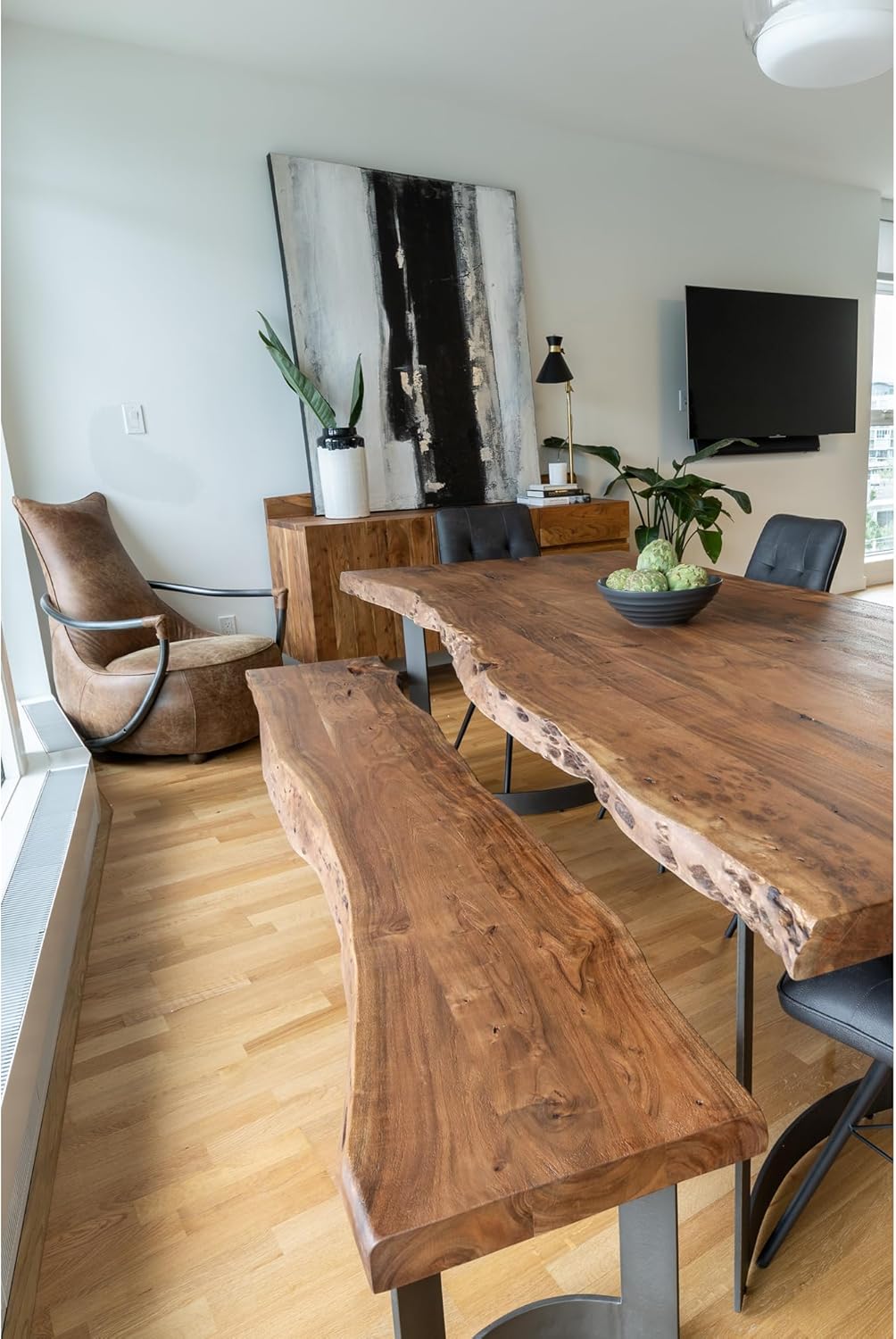 Ellis Sideboard, Solid Acacia, Live Edge, Natural Stain
