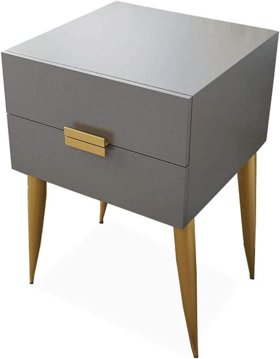 Bedside Table Delicate End Tables Household Bedside Table with 2 Drawers Nightstand Economical Simple Bedside Cabinet Wood-Based Panel Bedroom End Tables Save Space (Grey)