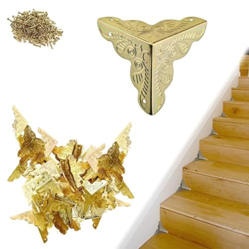100PCS Stair Dust Corners Decorative, Stair Dust Corners for Wooden Steps, Antique Dust Corners for Stairs, Star Dust Corners for Stairs (Color : 100pcsb)