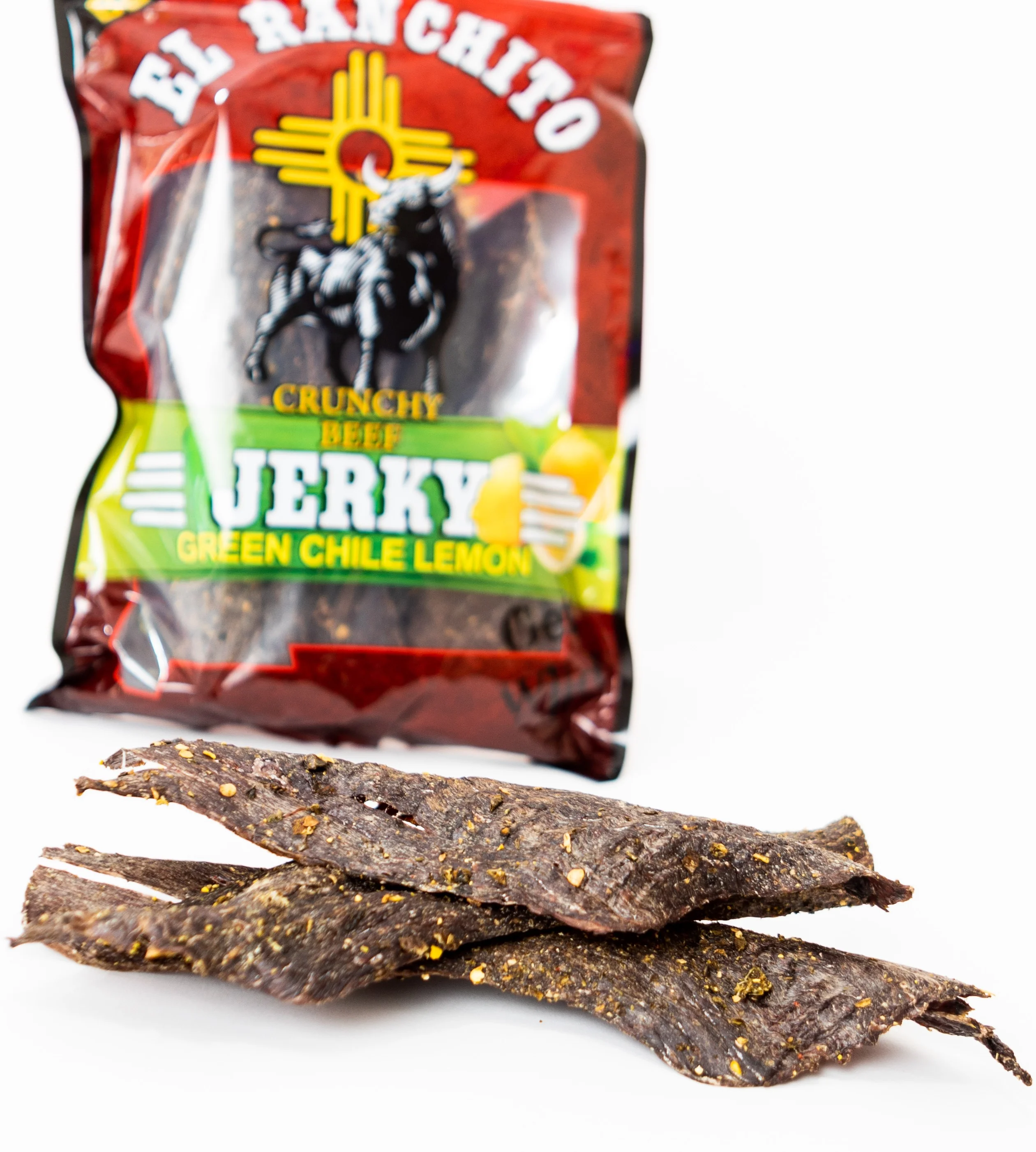 Green Chile Lemon - El Ranchito Crunchy Beef Jerky NET WT. 6 OZ