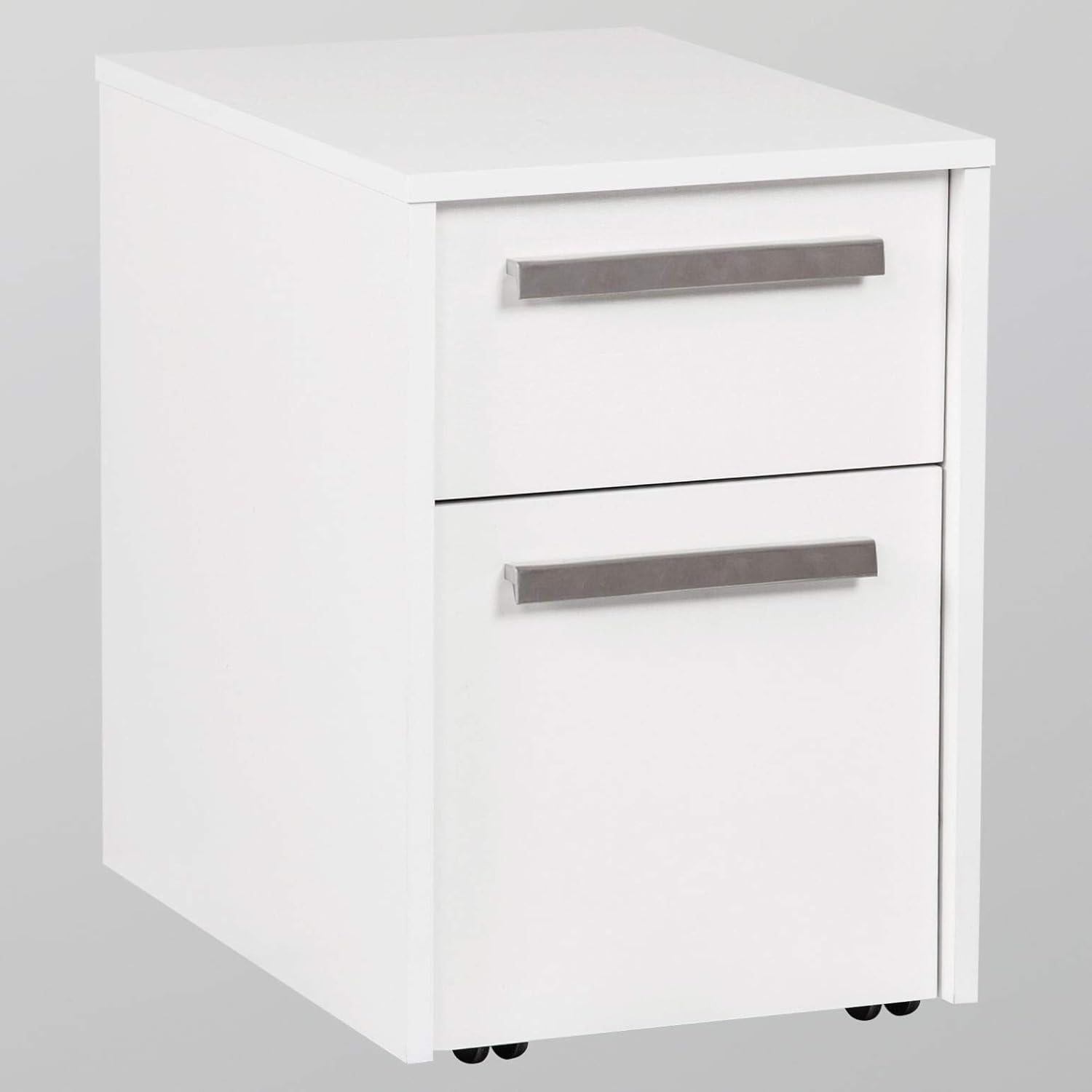 Birch Alaska White Wood Grain 2-Drawer Mobile File Cabinet Modern Contemporary Transitional MDF