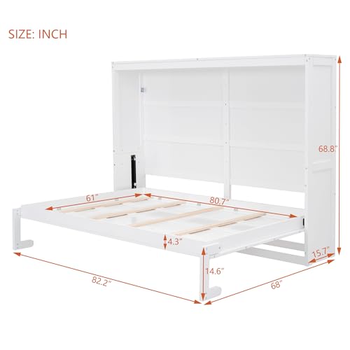 Full Size Murphy Bed Wall Bed,Space-Saving Wall Bed for Multipurpose Rooms,Full size murphy bed cabinet,Sleeping Arrangement for Multipurpose Area, Bedroom, Guest Room, or Living Room (White, Full)