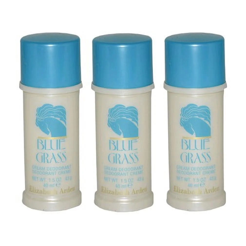 Blue Grass by Elizabeth Arden, 3x1.5 oz (4.5 oz total) Cream Deodorant for Women