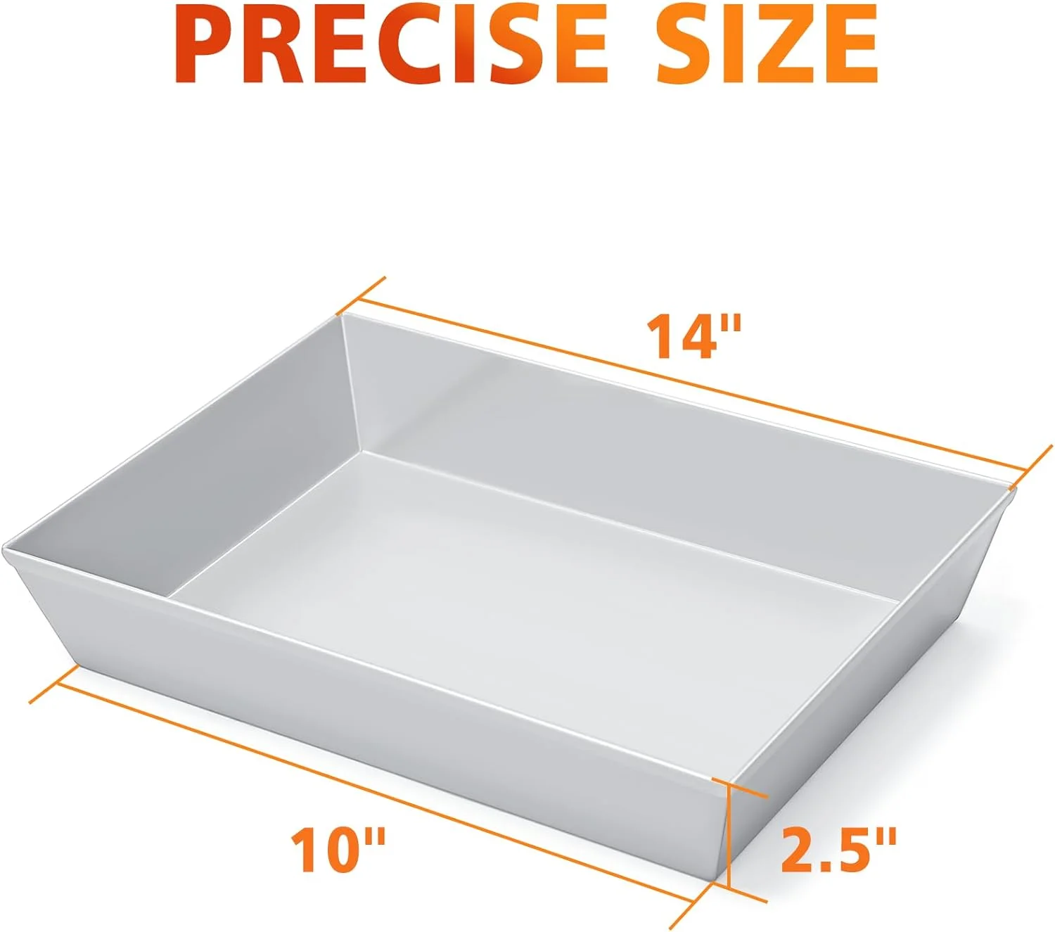 Hisencn Detroit Style Pizza Pans 10x14x2.5 Inch, Non Stick without BPA Pizza Pan, Square Hard Anodized Deep Dish Pizza Pan, Sicilian Pizza Pan for Ooni Roccbox Ovens