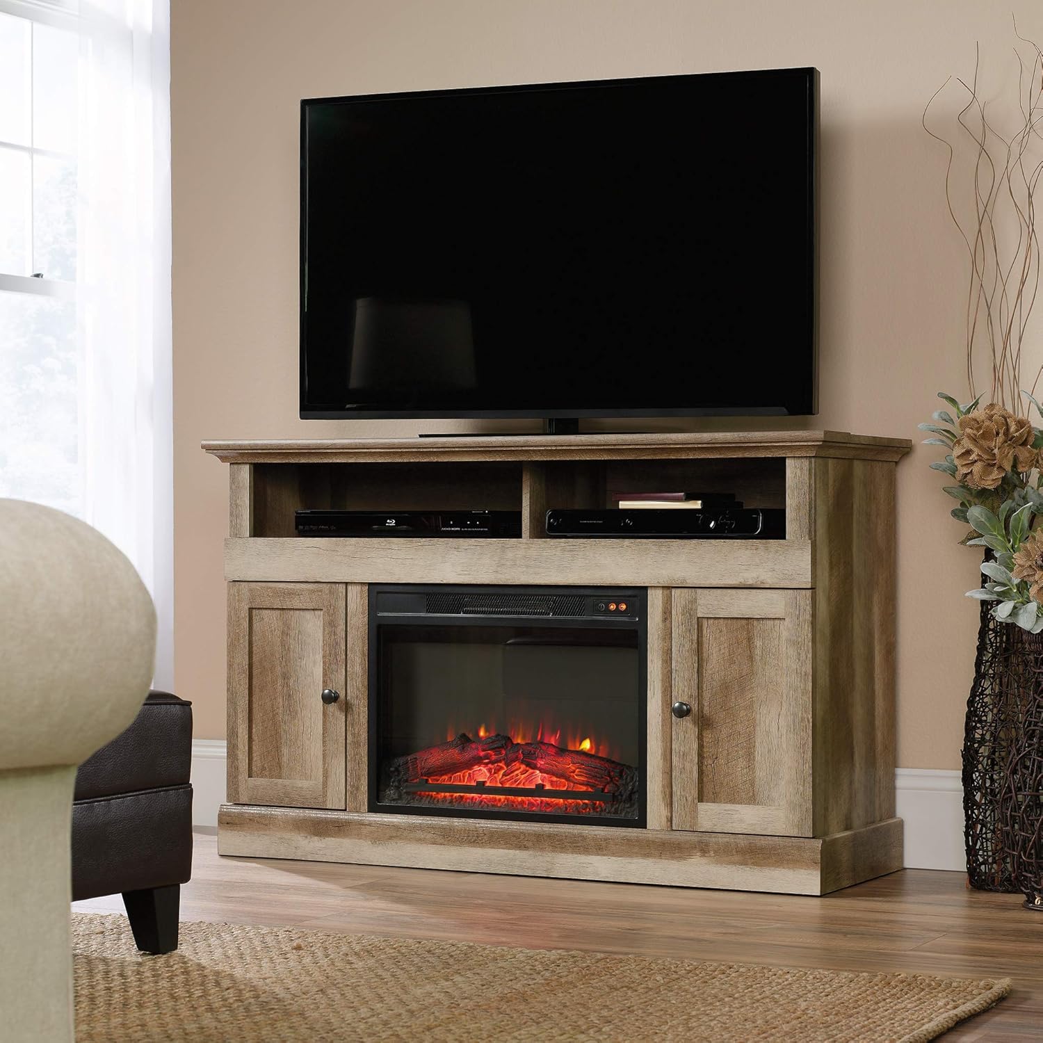 Sauder Cannery Bridge Media Fireplace, for TVs up to 60