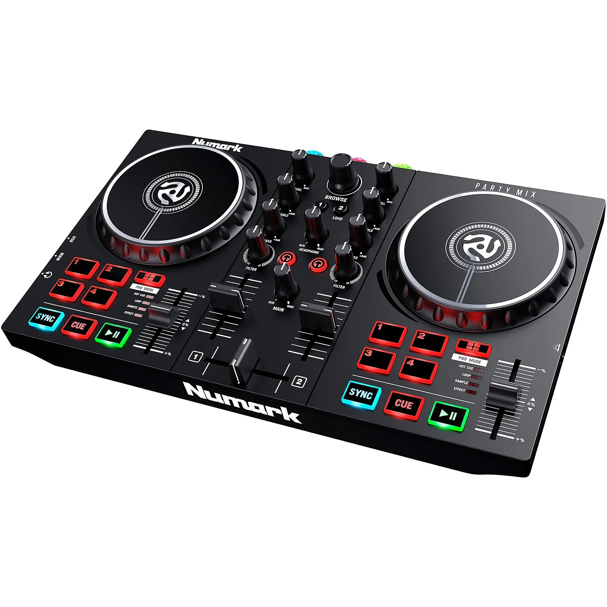 Numark Beginners Party Mix II - DJ Controller Set with Built-In Lights, Mixer for Serato Lite and Algoriddim Pro AI - Radiant Selections