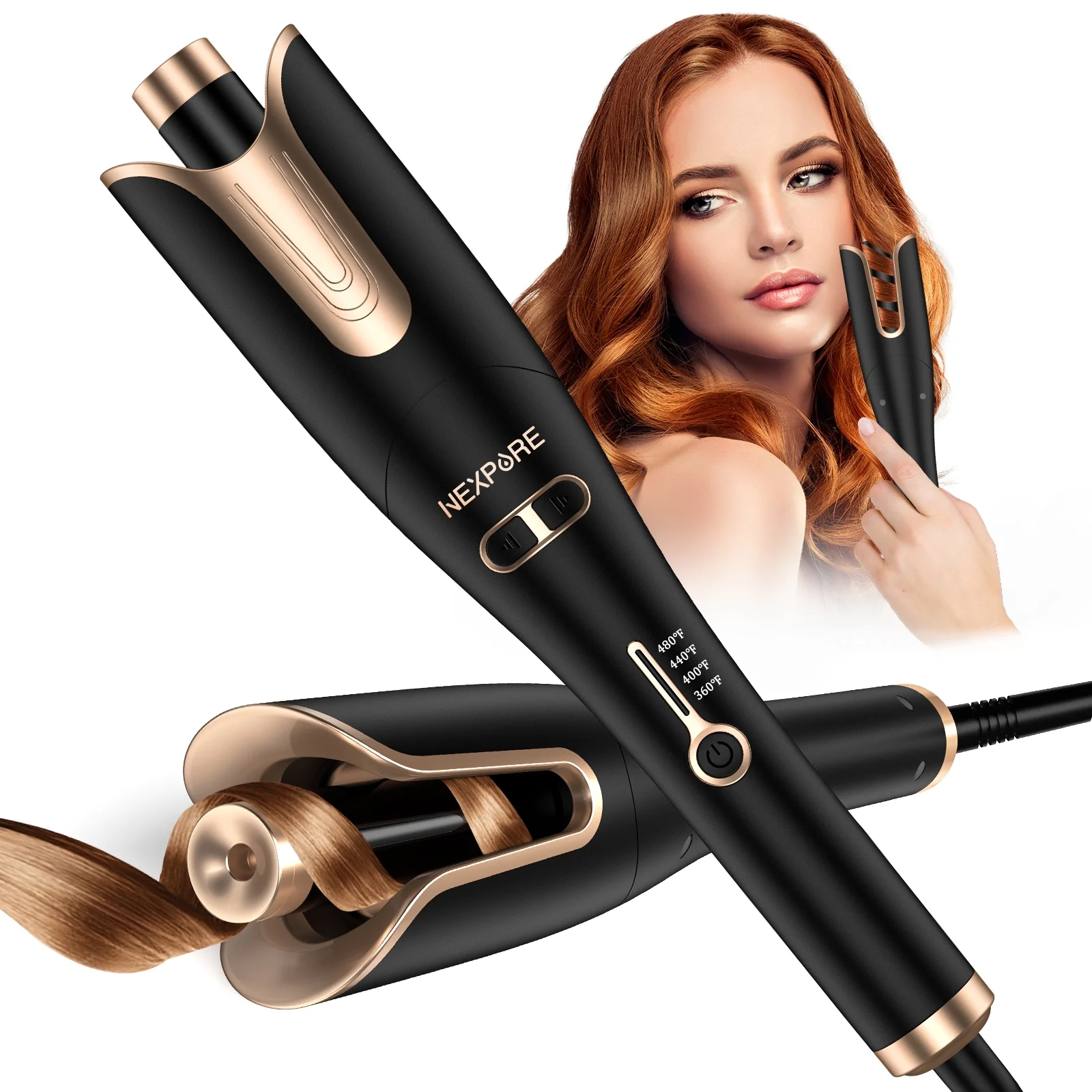 NEXPURE Curling Irons,Curling Iron Professional with 1