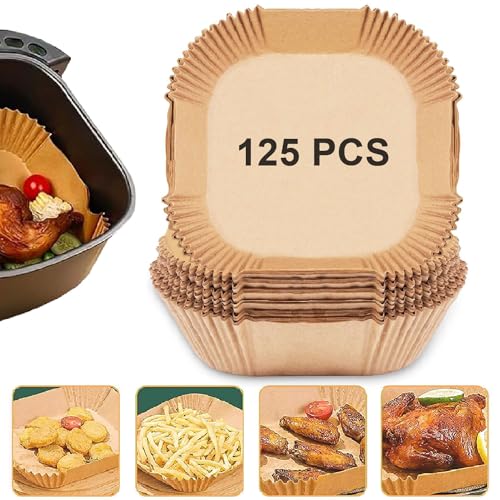 Air Fryer Disposable Paper Liner, 100PCS Non-stick Disposable Air Fryer Liners, Baking Paper for Air Fryer Oil-proof, Water-proof, Food Grade Parchment for Baking Roasting Microwave