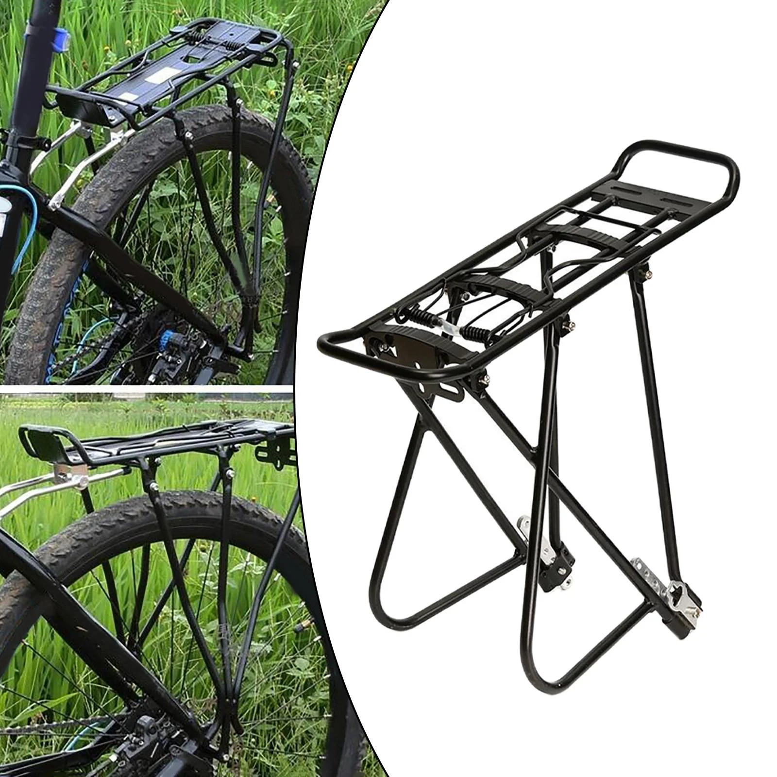 Rear Bike Rack Rack Carrier 55 lbs Capacity Easy to Install Mountain Road Bike Pannier Rack