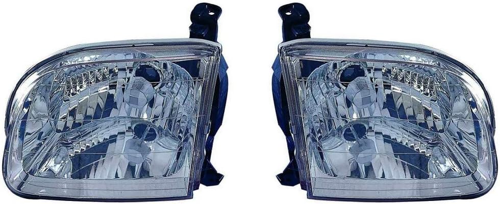 For Toyota Sequoia Headlight Assembly 2001 02 03 2004 Pair Driver and Passenger Side w/Bulbs For TO2502144