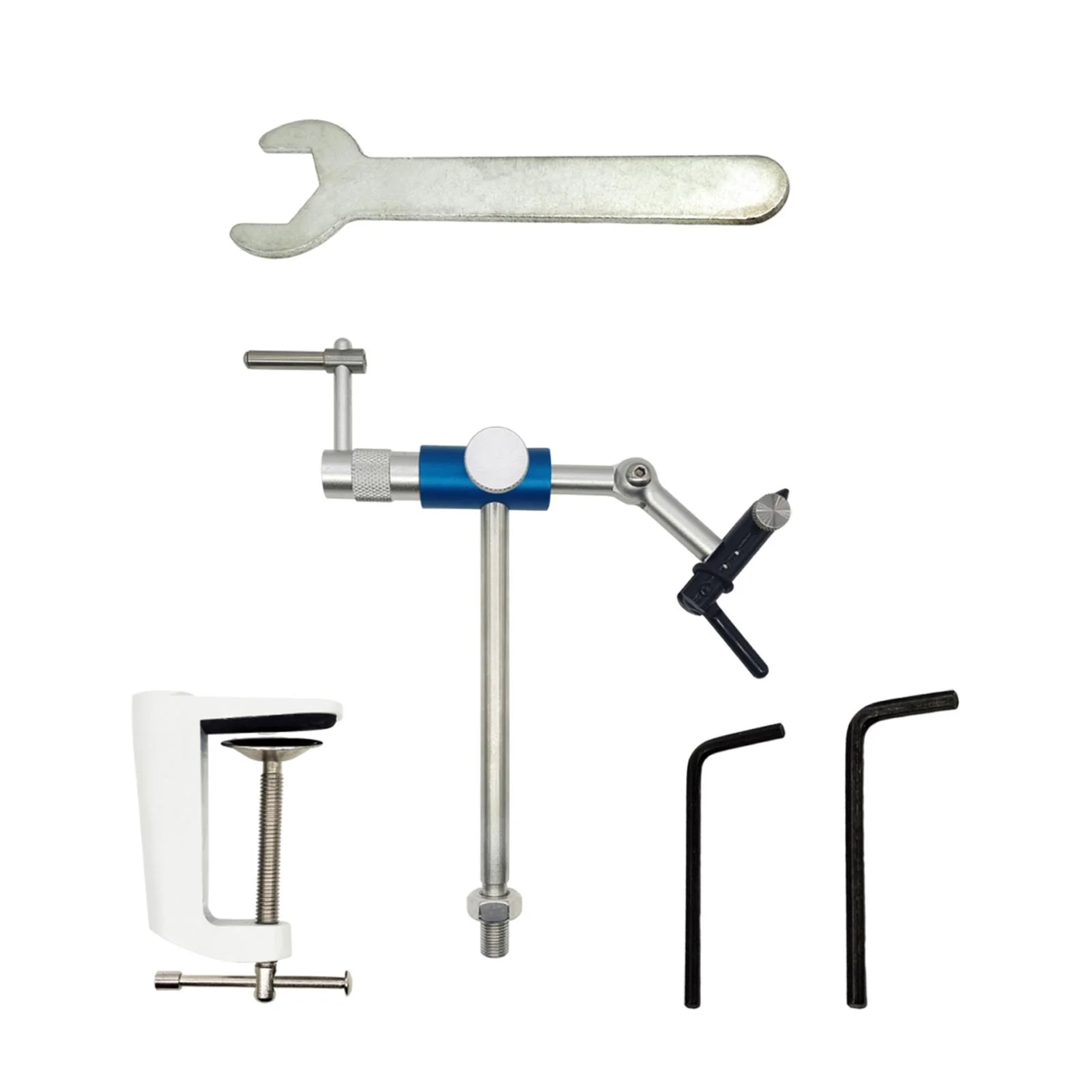 Fly Tying Vise,Rotary Fly Tying Vise Fishing Flies Tying Tool,Fly Gears 360 degree Rotation Multiple Adjustments,C Clamps Tying Vise with Steel Hardened Jaw,Handy Fly Hooks Tool for Beginner