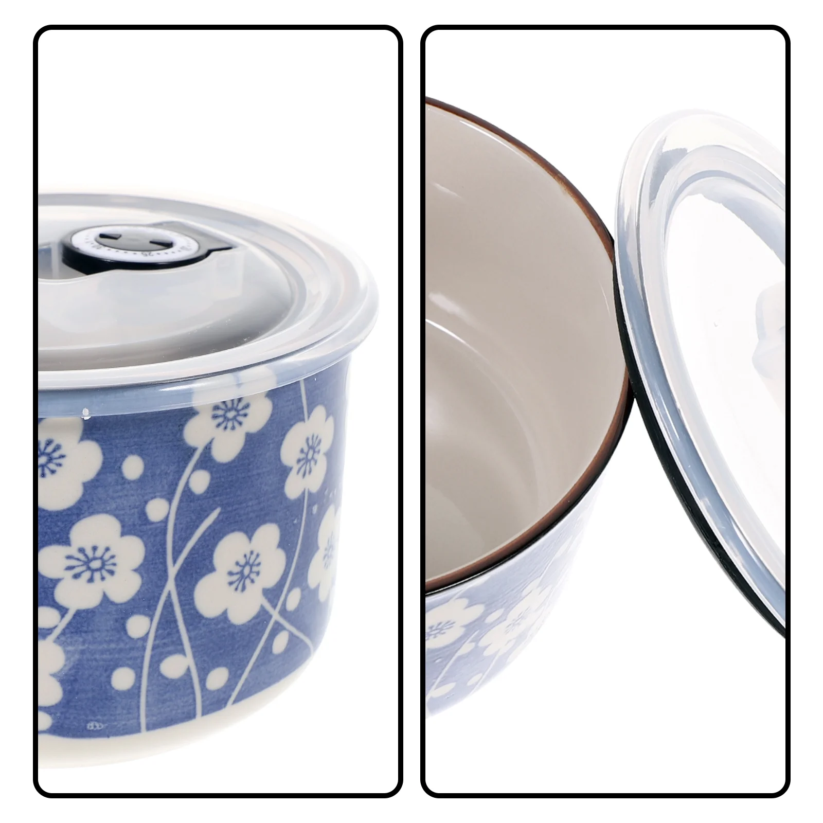 1 Set of Ceramic Instant Noodle Bowl Ramen Bowl Japanese Style Noodle Bowl Food Serving Bowl with Lid