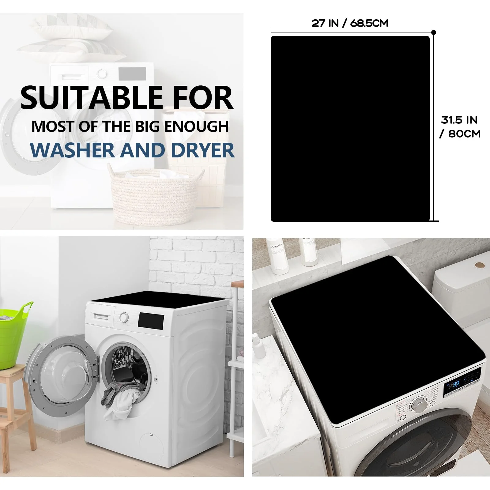 Anti-Slip Washer or Dryer Top Mat Covers, 27