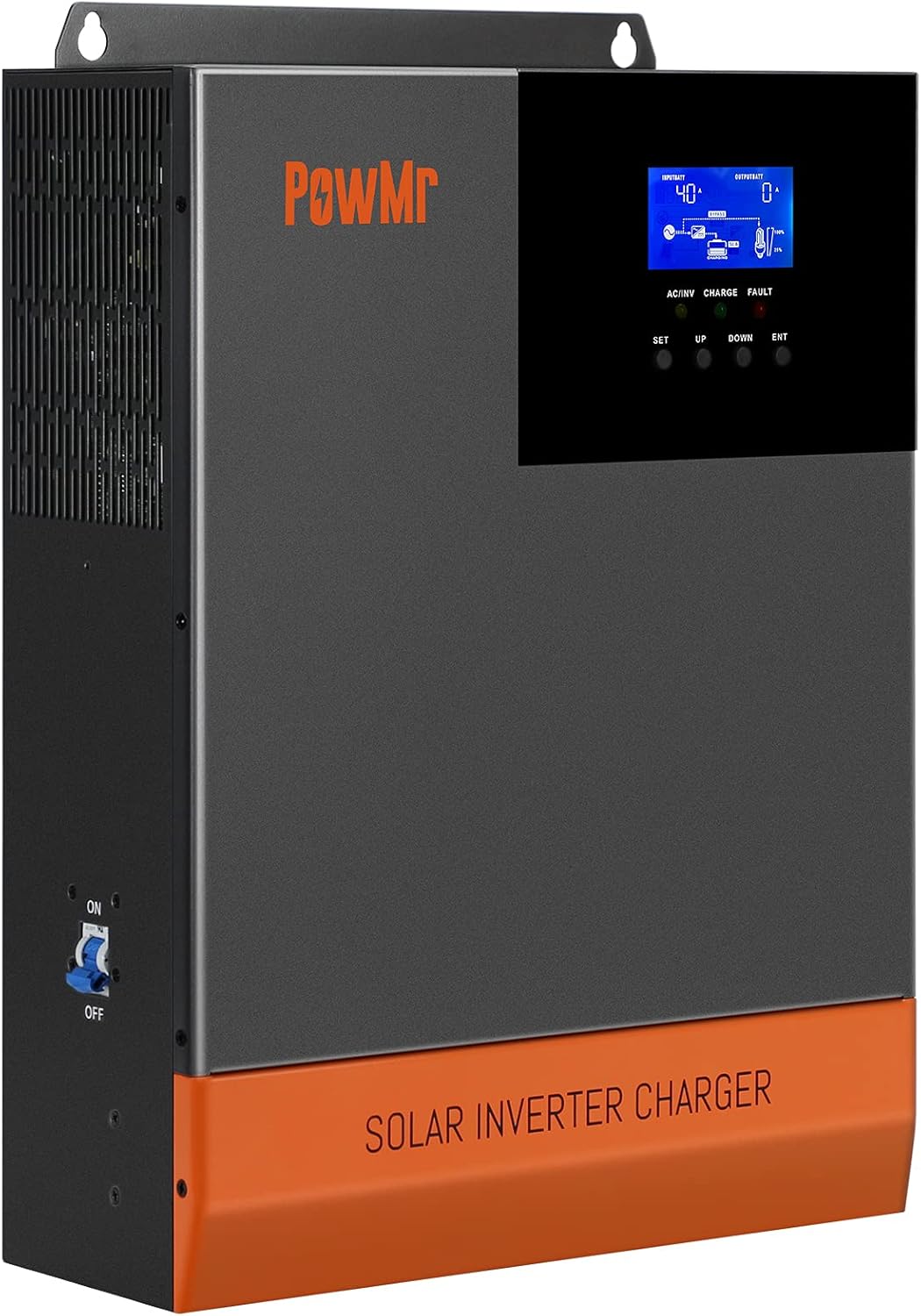 PowMr 5000W Off-Grid Solar Hybrid Inverter 48V DC to 110V AC, 5KW Pure Sine Wave Inverter Charger Built-in 80A MPPT Controller, Max 500V PV Input, for 48V Lead-Acid/Lithium Batteries
