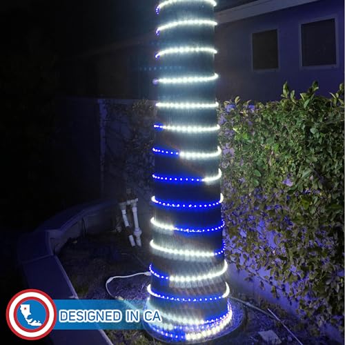 Russell Decor LED Rope Lights Red white Blue Patriotic Lights with 10-Level Dimmable Remote Control Decoration for 4th of July Christmas outdoor living Lights (30 feet)