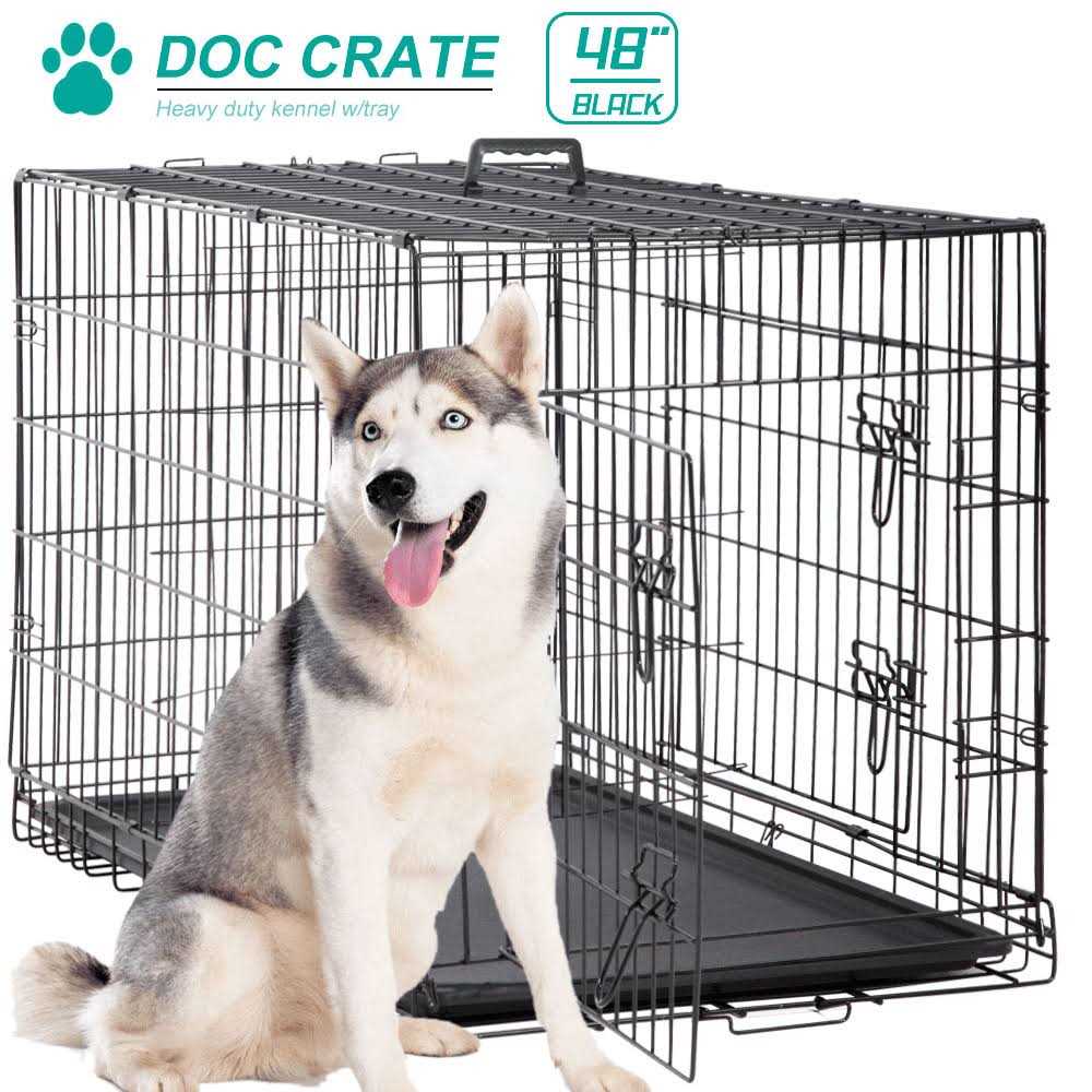 Dkelincs 48 inch Dog Cage Large XXL Dog Crates for Large Dogs Pet Animal Segregation Cage with Double-Door for Dog Training Indoor - Pet Supplies online store