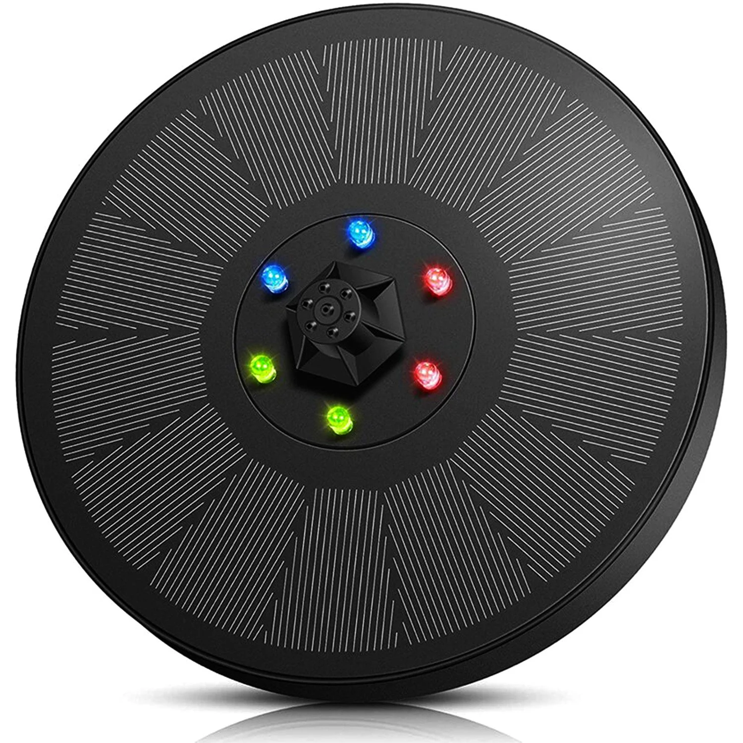 Solarek Solar Powered Fountain Pump Floating Bird Bath Pond Pump With LED Lights 7 Nozzles