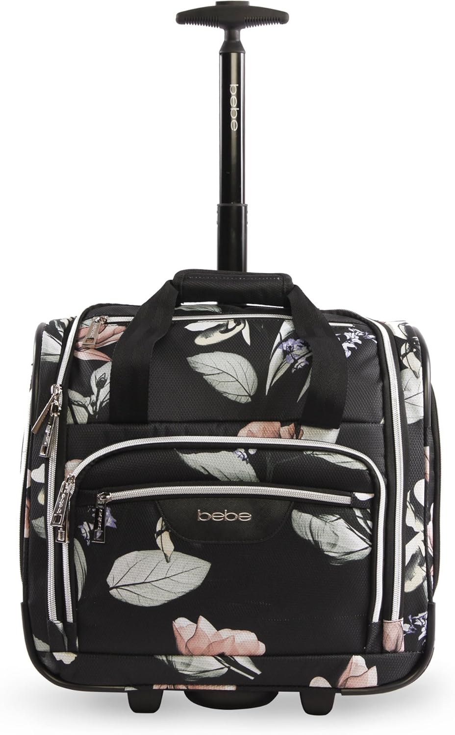 BEBE Valentina-Wheeled Under The Seat Carry-on Bag, Floral Black, ONE Size
