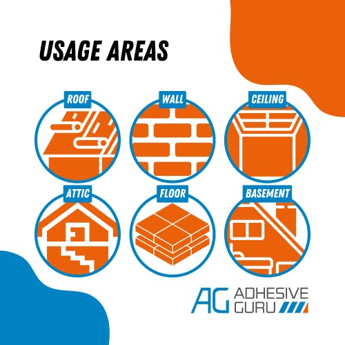 Adhesive Guru Spray Foam Insulation Kit ( 6 x 32.80 oz), Polyurethane Self-Expanding Spray Adhesive Foam, Closed Cell Heat Insulation Foam and Acustic Spray with Foam Cleaner and Dispensing Gun