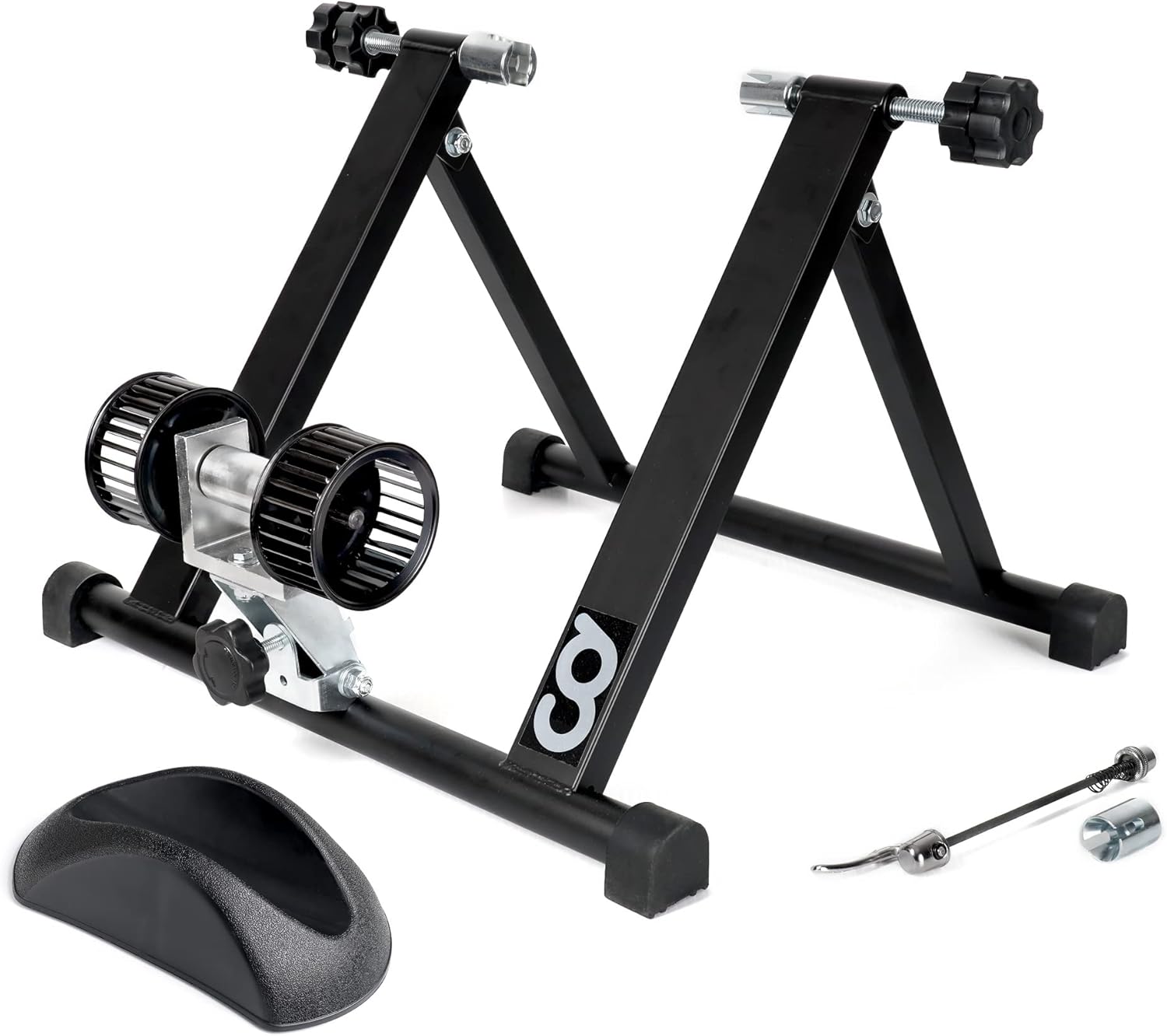 CyclingDeal Bicycle Bike Indoor Home Exercise Wind Resistance Trainer - Stationary Cycling Bike Training Stand for Indoor Riding Converter Mount - With Front Block Riser & Skewers - NOT for 29er Bikes Pack of 2