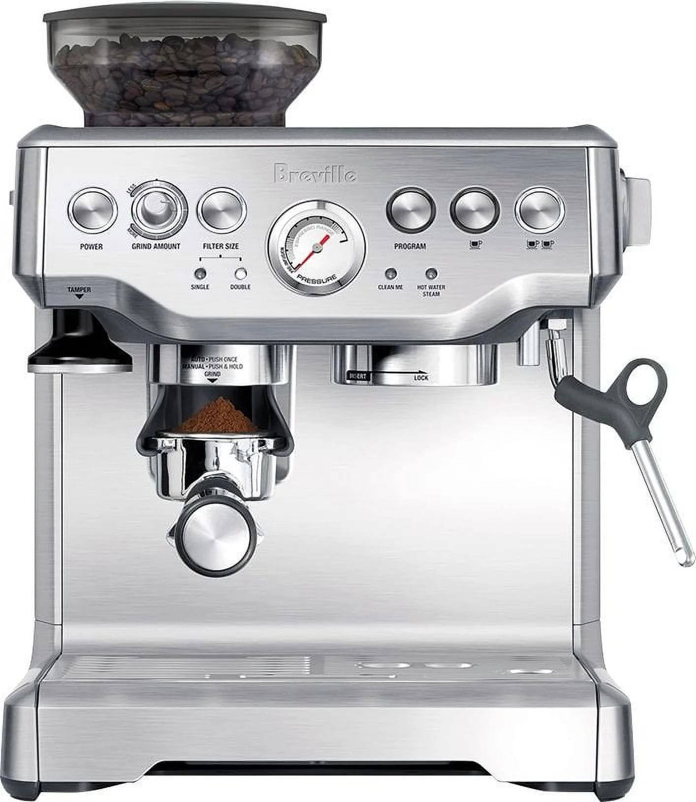 Breville BES870XL Barista Express Espresso Machine, Brushed Stainless Steel, Large
