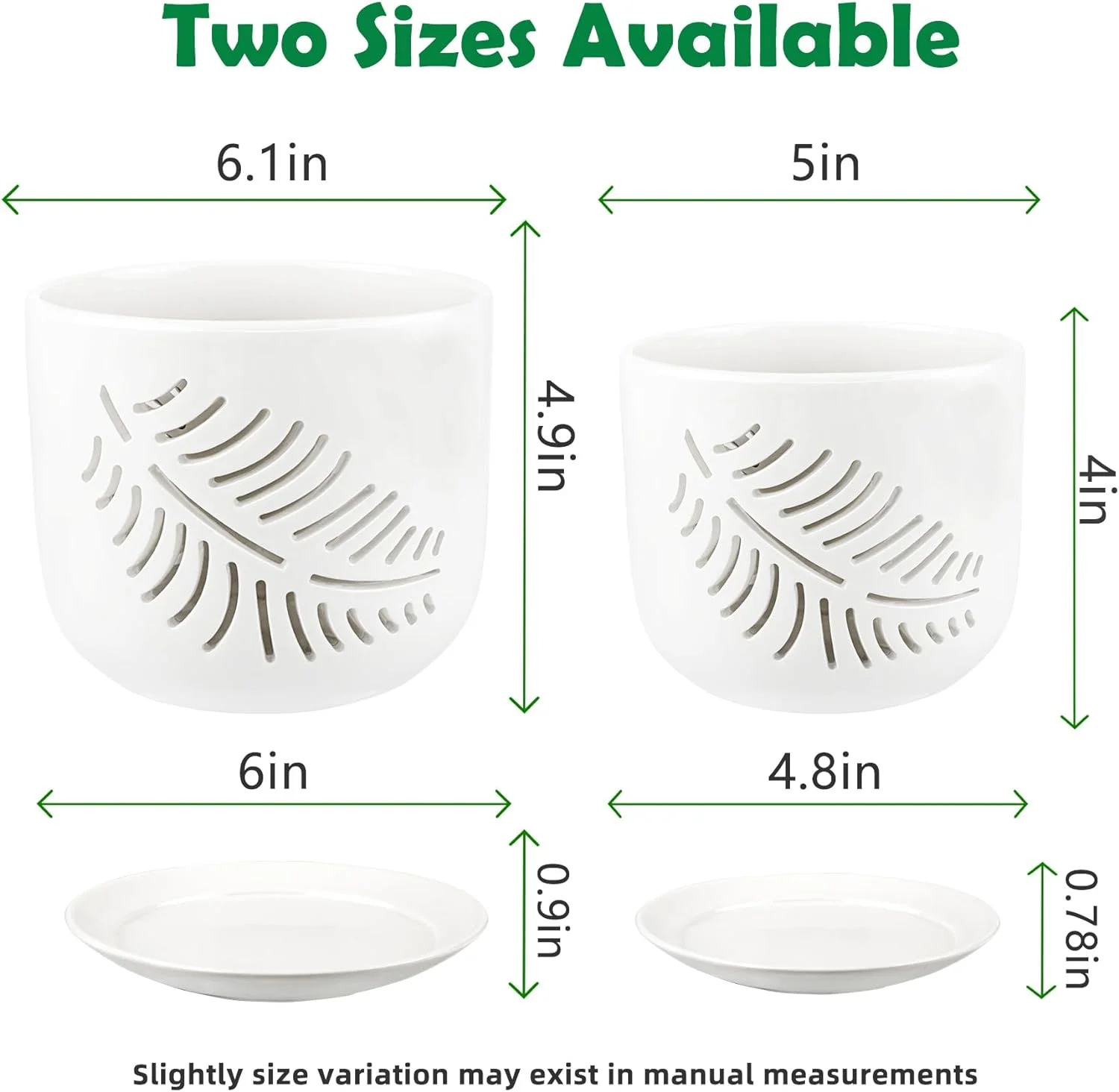 BUYMAX Ceramic Orchid Pots, 6+5 inch Orchid Pots with Holes,Orchid Pots for Repotting,Healthy Air Circulation Plant Pots for Plant Lovers,Planters for Indoor/Outdoor Plants -2 Pack