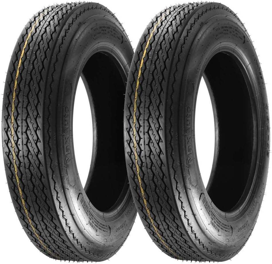MaxAuto 4.80-12 480-12 4.80x12 Boat Trailer Tires 6PR Load Range C, Set of 2